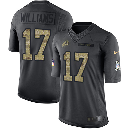 Men's Limited Doug Williams Nike Jersey Black - #17 2016 Salute to Service NFL Washington Redskins